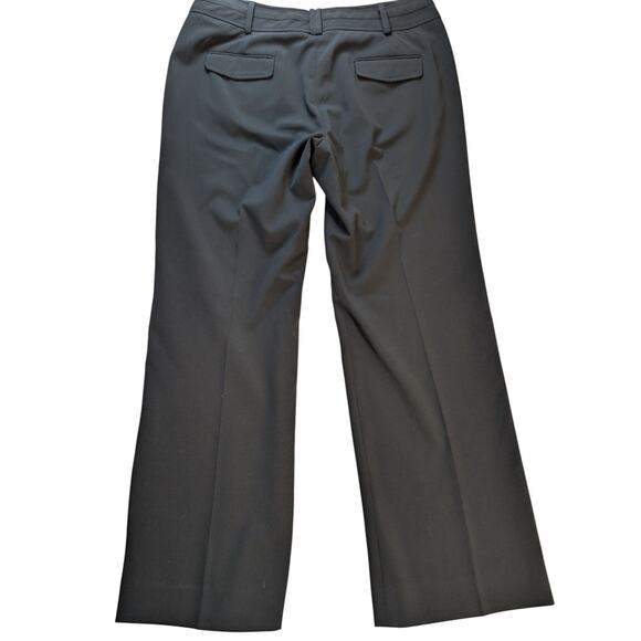 Larry Levine Stretch Career Dress Black Pants Women 12 Flat Front Gold Accents - Picture 3 of 6